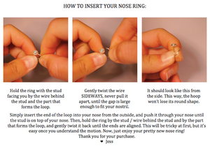 Sterling Silver Nose Ring - Turquoise - Made to Order