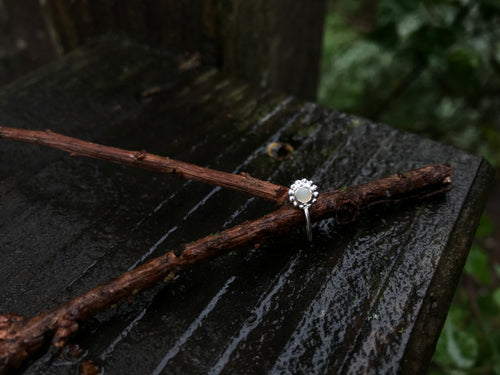 Sterling Silver Nose Ring - Opal - Made to Order