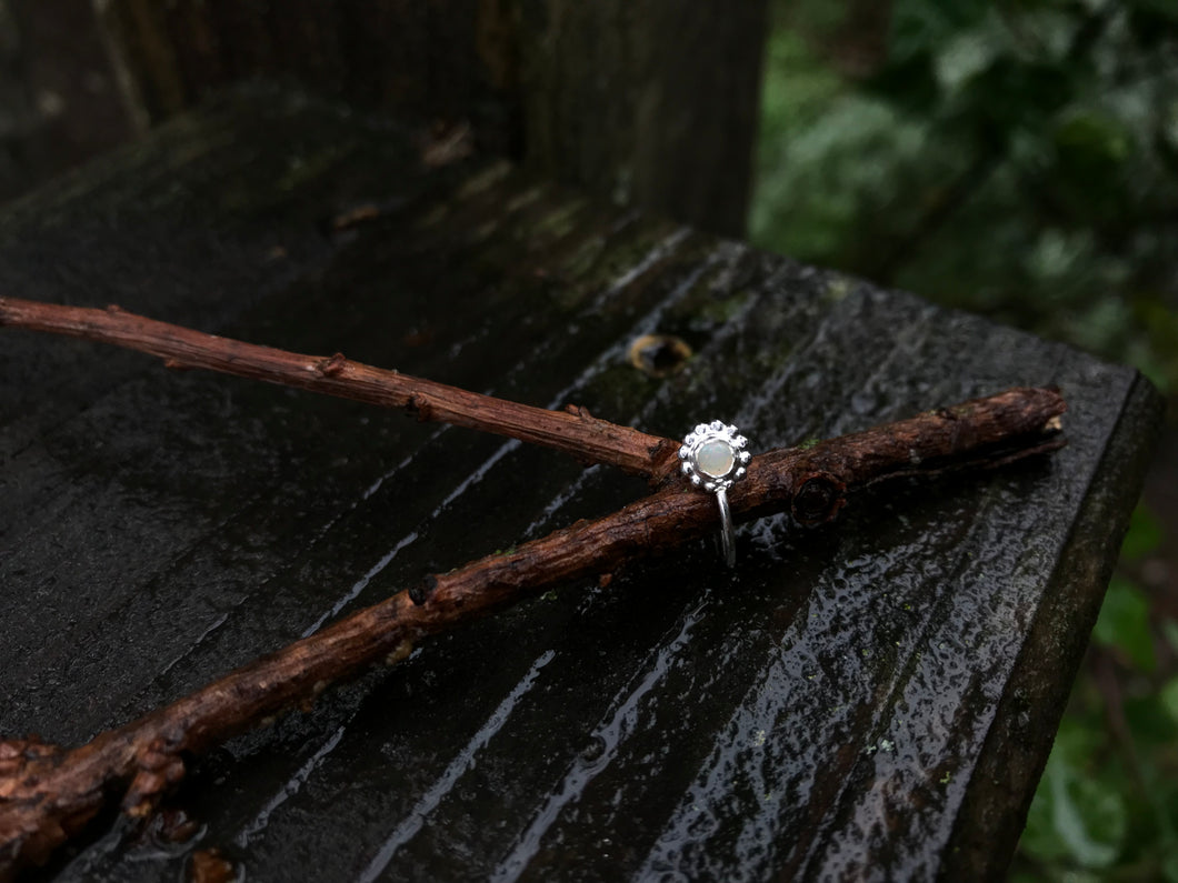 Sterling Silver Nose Ring - Opal - Made to Order